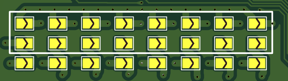 Array of solder bridges